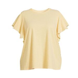 Plus Size Flutter Sleeve Knit Top Shirt T-Shirt Blouse Size 2X